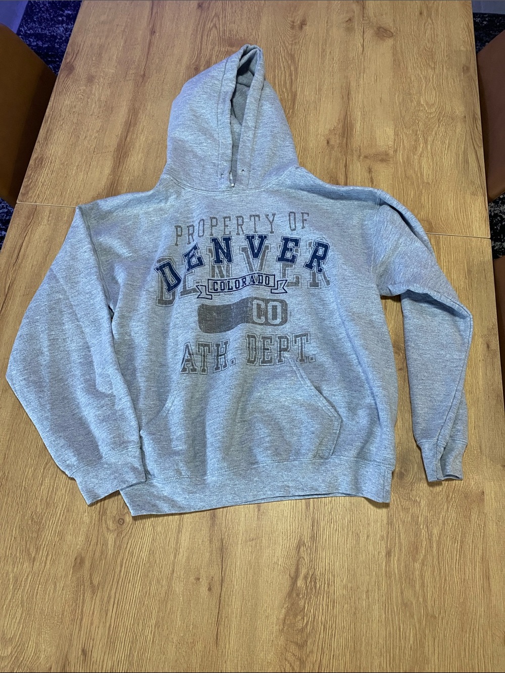 Gildan Gray Crewneck Hoodie with Denver Graphic